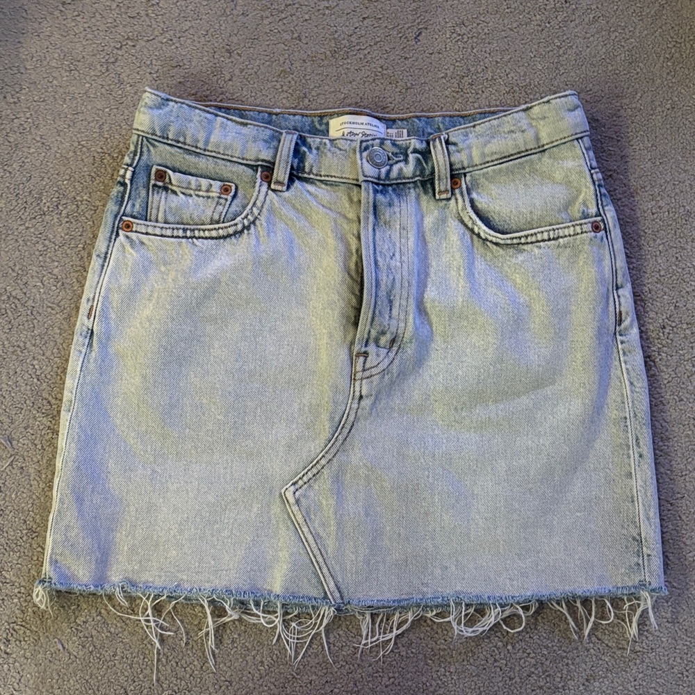 & Other Stories Light Blue Denim Mini Skirt